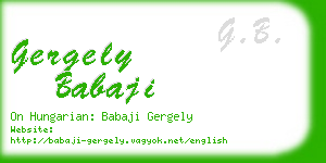 gergely babaji business card